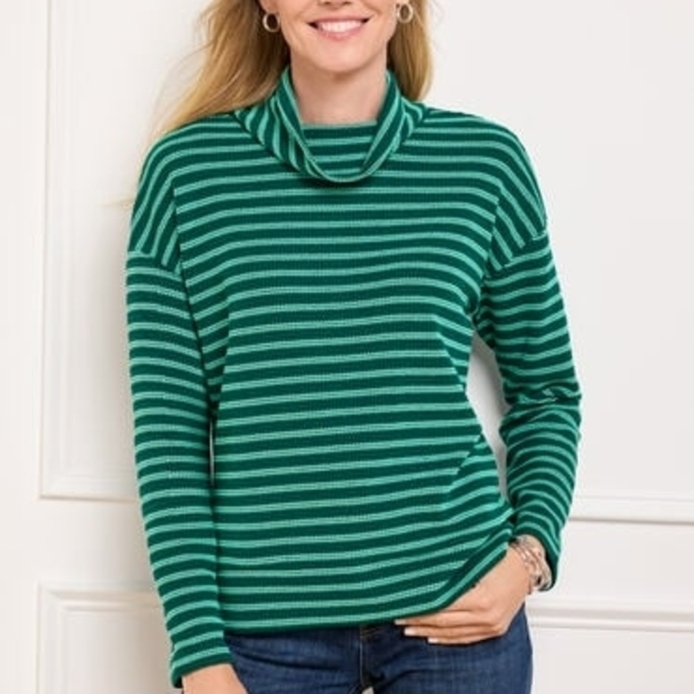 Talbots Green Striped Sweater